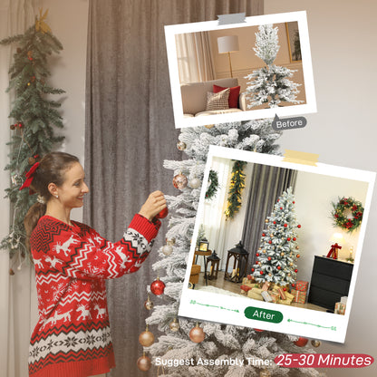 7ft Flocked Artificial Christmas Tree