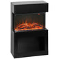 19" Electric Fireplace with Surround, 3D Flame Effect, 6 Colours & 3 Brightness Levels, 1000W/2000W Black Electric Fire and Mantel Reach up to 30㎡ Space with Remote & Timer, 3 Sided View