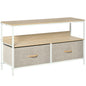 TV Stand Cabinet with 2 Foldable Drawers - Maple Colour