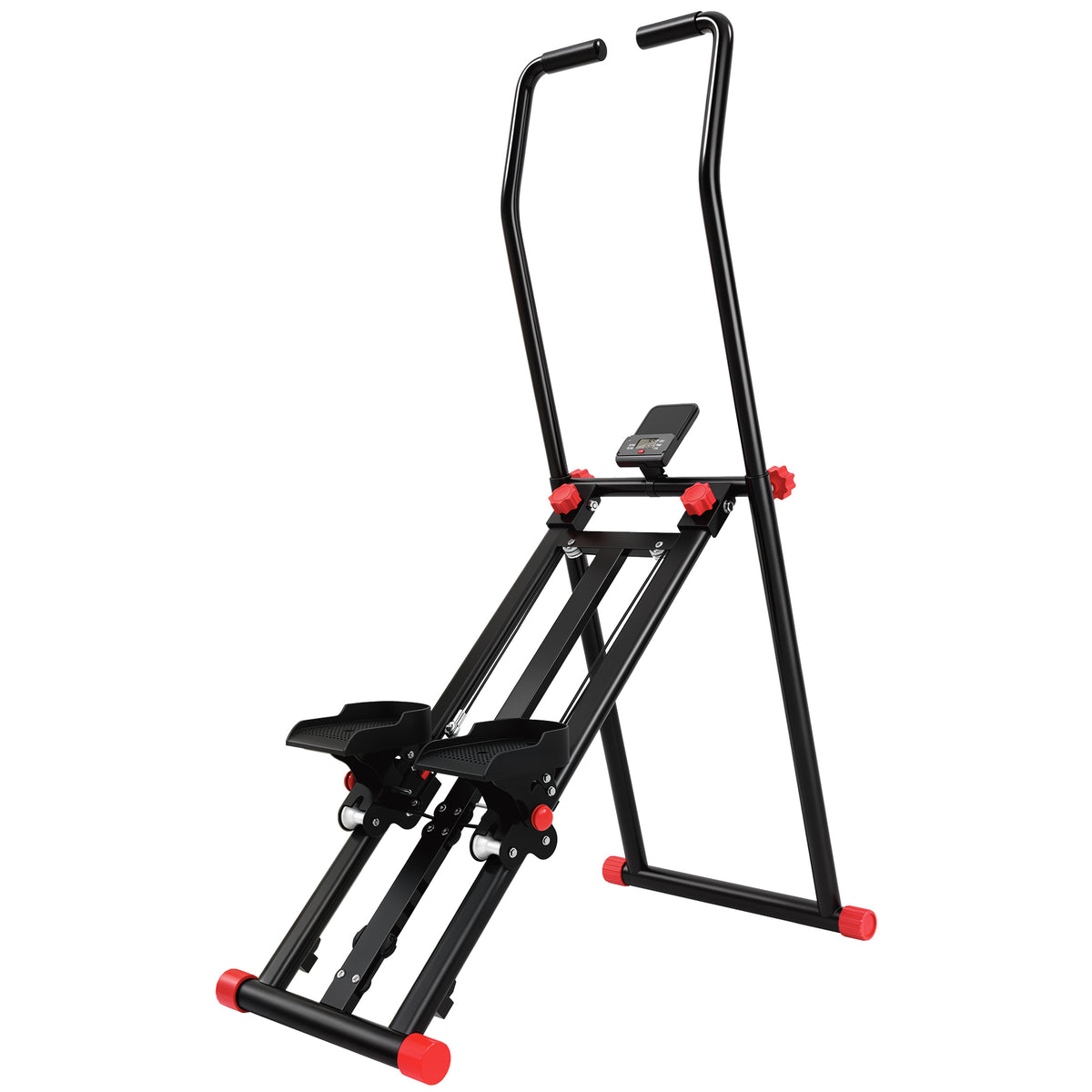 Stair Stepper for Home Gym with 3 Resistances, Foldable Vertical Stair Climber with Adjustable Handlebar, LCD Monitor