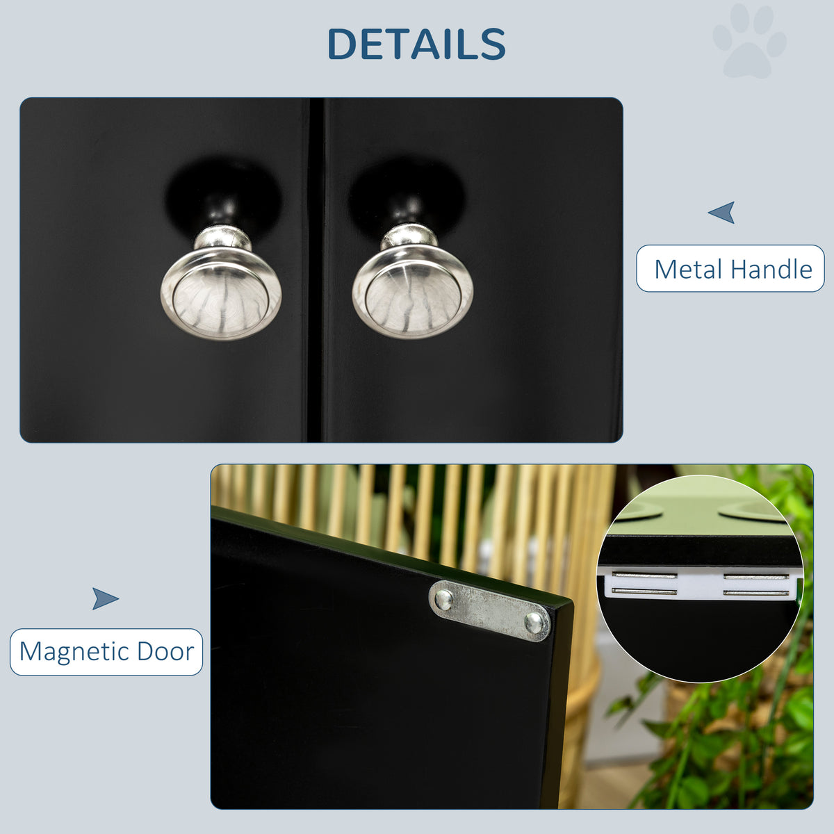 Raised Pet Feeder, with Two Bowls, Storage