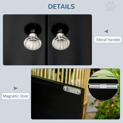 Raised Pet Feeder, with Two Bowls, Storage