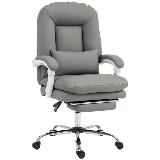 Ergonomic Executive Office Chair, Reclining Desk Chair with Lumbar Support, Footrest, Plush Thick Cushion