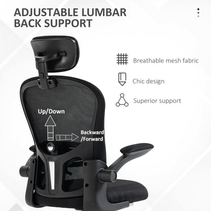 Multi-Adjustable Office Chair, with Lumbar Support, Headrest and Mesh Back