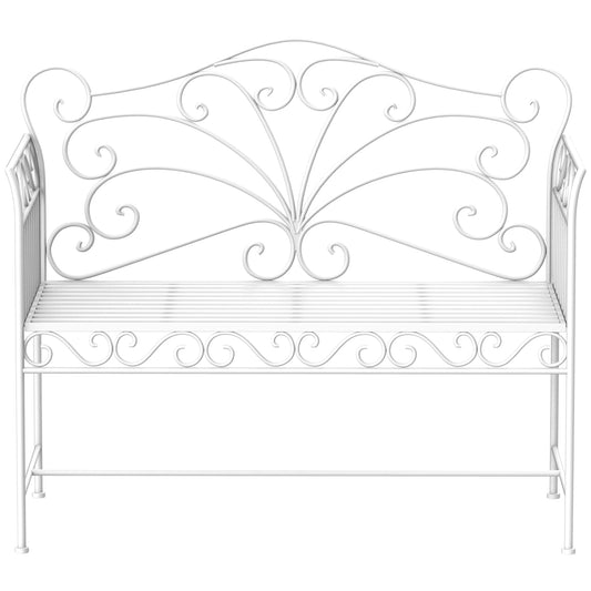 Heavy-Duty Garden Bench-White