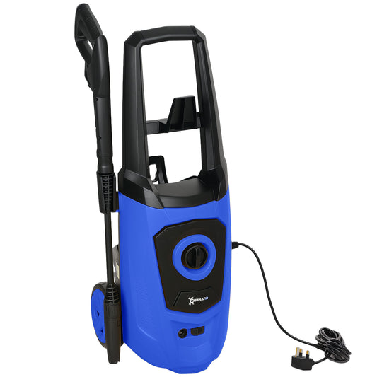 1800W High Pressure Washer, 150 Bar Pressure, 510 L/h Flow, High-Performance Portable Power Jet Wash Cleaner Blue