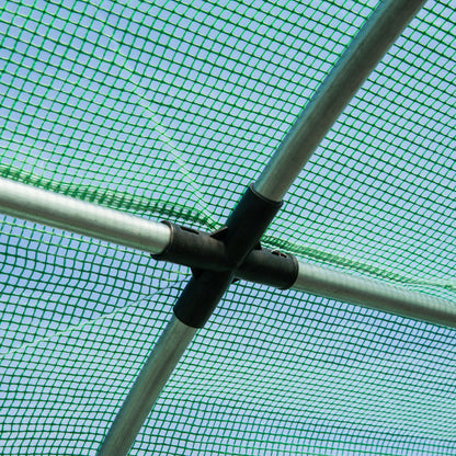 6 x 3 x 2 m Polytunnel Greenhouse with Roll-up Door and 12 Mesh Windows, Walk-in Garden Tunnel Warm House Tent with UV-resistant PE Cover and Galvanised Steel Frame, Green