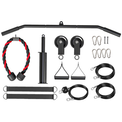 Weight Pulley System, Cable Pulley System for Home Gym, Cable Machine LAT Pull Down Attachment for Biceps Curl, Tricep, Arm Workouts