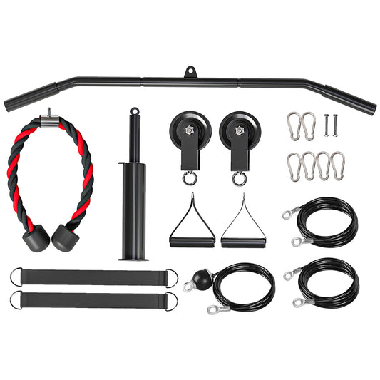 Weight Pulley System, Cable Pulley System for Home Gym, Cable Machine LAT Pull Down Attachment for Biceps Curl, Tricep, Arm Workouts