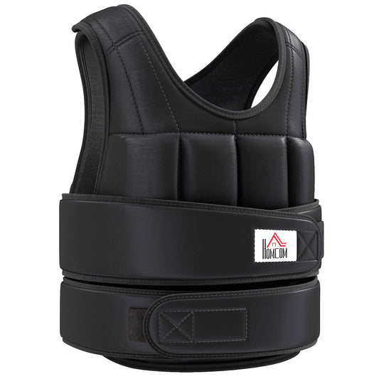 15kg Weighted Vest Adjustable Running Vest 38 Weight Bags Black