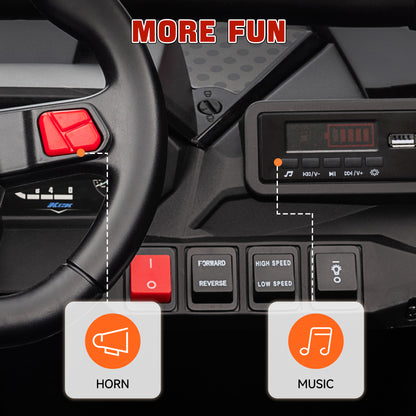 2 Seater 24V 7AH Ride on Truck, Battery Powered Electric Ride On Car w/ Remote, Suspension, 3 Speeds