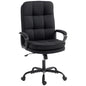 Double Padded Linen-Look Office Chair - Black