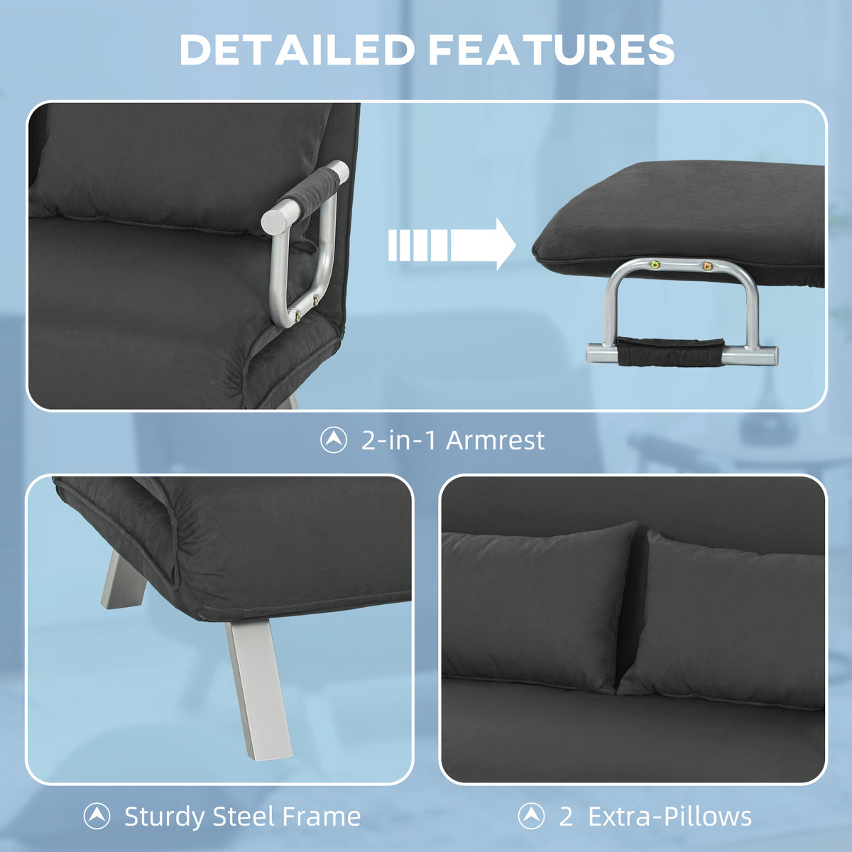 Two-Seater Click-Clack Sofa Bed