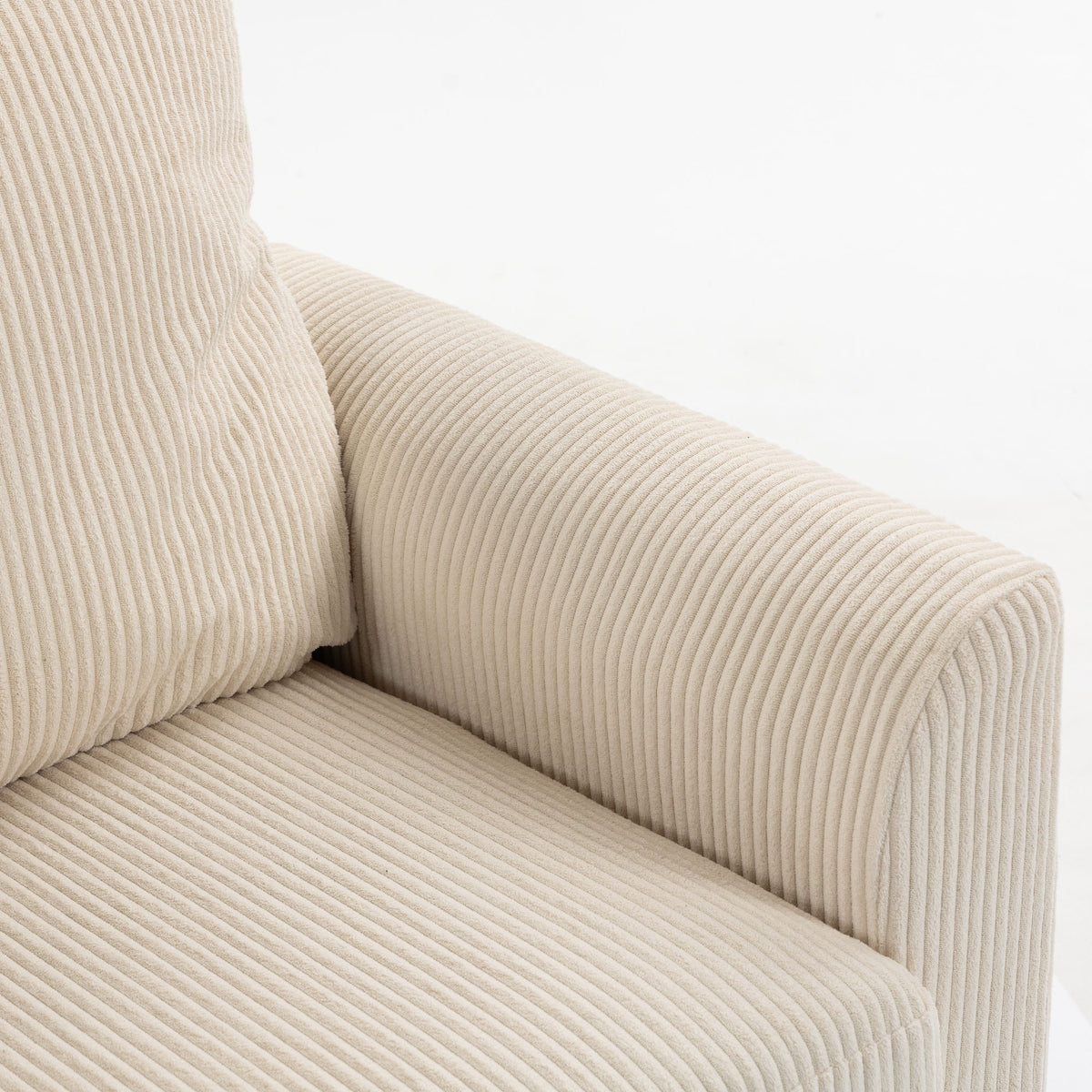 2 Seater Sofa, Corduroy Small Couch with Spring Cushion, Wide and Deep Seat