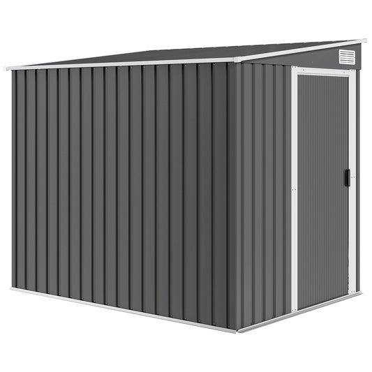 7 x 5ft Galvanised Metal Shed, with Sliding Door