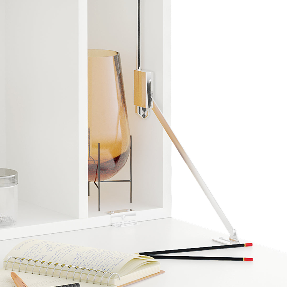 Wall Mounted Table, Drop Leaf Floating Laptop Desk with Space Saving Storage Compartments for Home Office and Study, 77cm x 20cm x 51cm