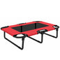 Portable Raised Dog Bed, Elevated Pet Cot with Breathable Mesh for Indoor Outdoor, for Small Medium Dogs, Red