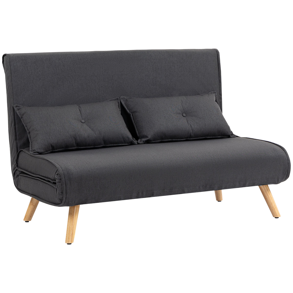 Two-Seater Linen-Look Sofa Bed