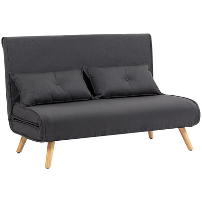 Two-Seater Linen-Look Sofa Bed