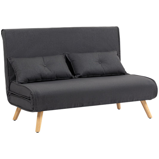 Two-Seater Linen-Look Sofa Bed