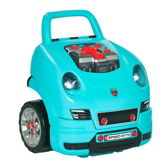 Kids Truck Engine Toy Set, with Horn, Light, Car Key, for Ages 3-5 Years - Teal