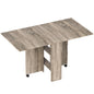 80-140 cm Folding Dining Table for 4-6 People, Drop Leaf Table with 2-Tier Shelves, Rolling Casters, for Small Spaces, Kitchen, Flat, Dining Room, Grey