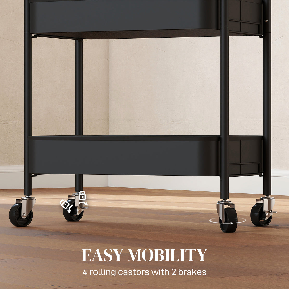 Three-Tier Steel Storage Trolley