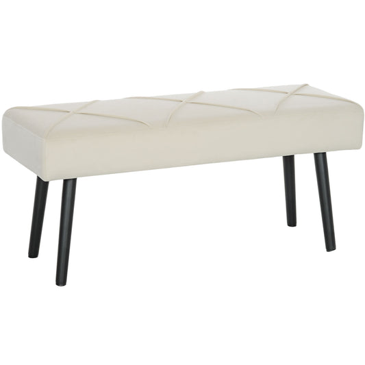 Upholstered Hallway Bench, End of Bed Bench with X-Shape Design and Steel Legs