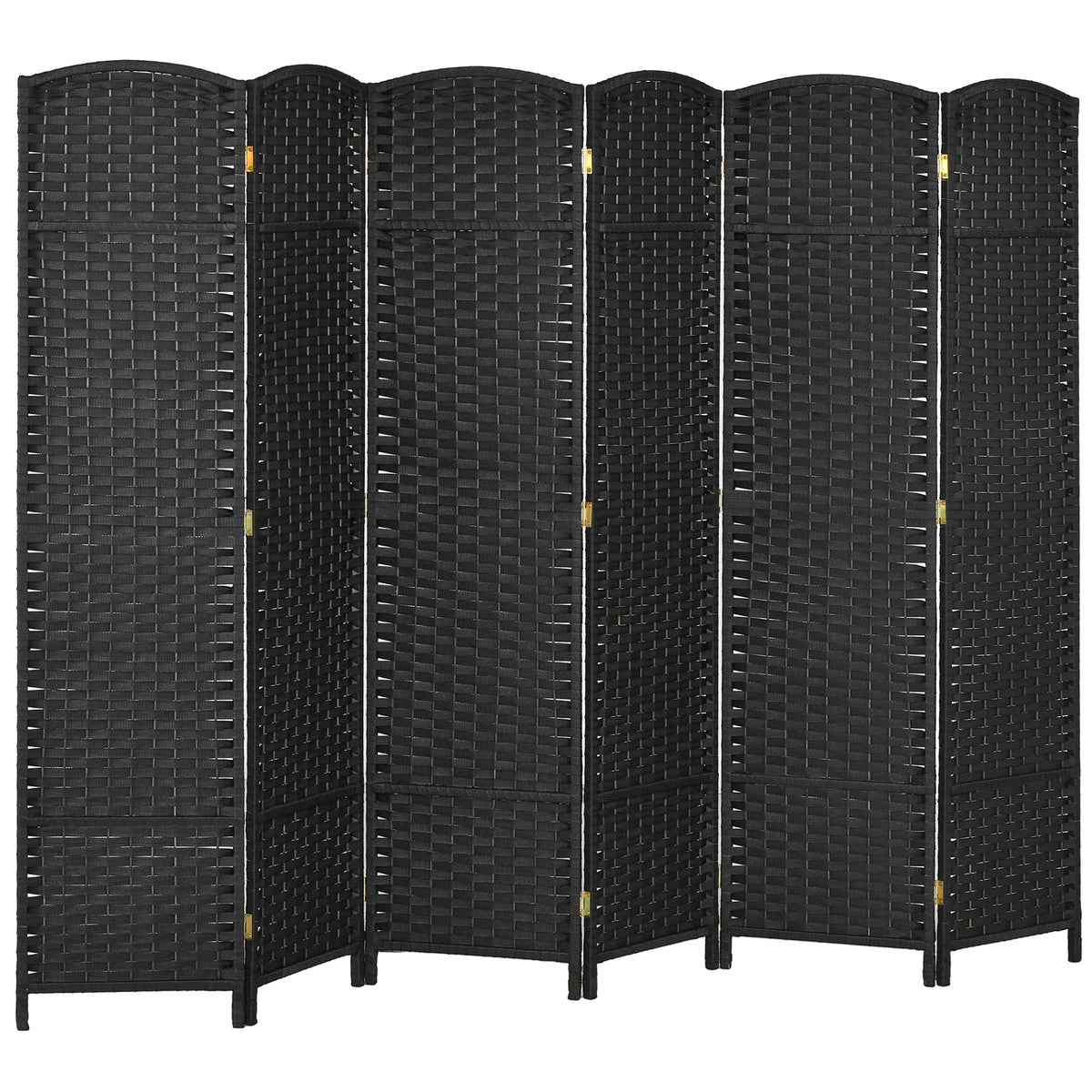 6 Panel Folding Room Divider, Freestanding Privacy Screen for Living Room, Bedroom and Office, 240 x 170cm, Black