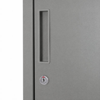 Locker Cabinet Storage Cold Rolled Steel w/ Shelves Vertical Cupboard Grey 38 x 46 x 180 cm
