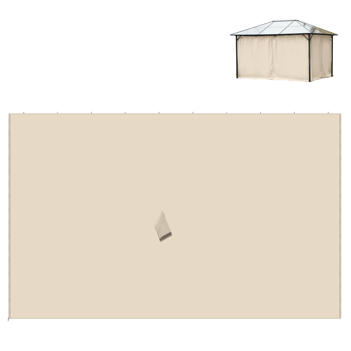 4 Pack Replacement Gazebo Curtains Privacy Panel for Most 3 x 4m Gazebo Canopy Pavillion Outdoor Shelter Sidewalls Accessories Beige