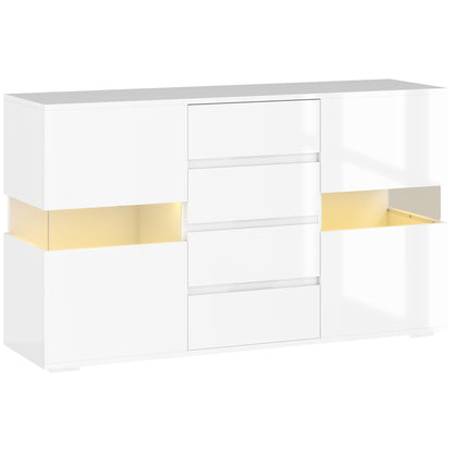 LED Light Sideboard - High Gloss White