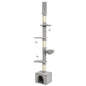 Floor to Ceiling Cat Tree, 230-250cm Multi-Level Cat Tower with Adjustable Height, Scratching Posts, Condo, Platforms