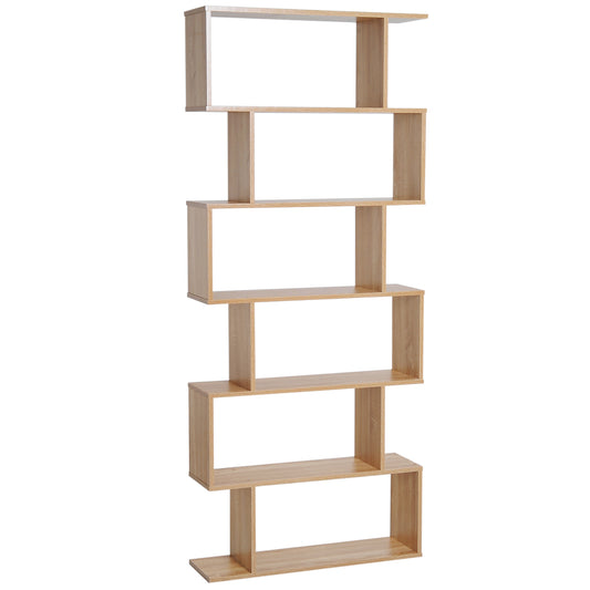 Bookcase, 6 Tier Shelf S Shaped Bookshelf, Storage Unit, Display Shelf for Living Room, Bedroom, Home Office, Plant