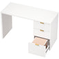 Computer Desk with 3 Drawers Reversible Home Office Desk 120 cm, White
