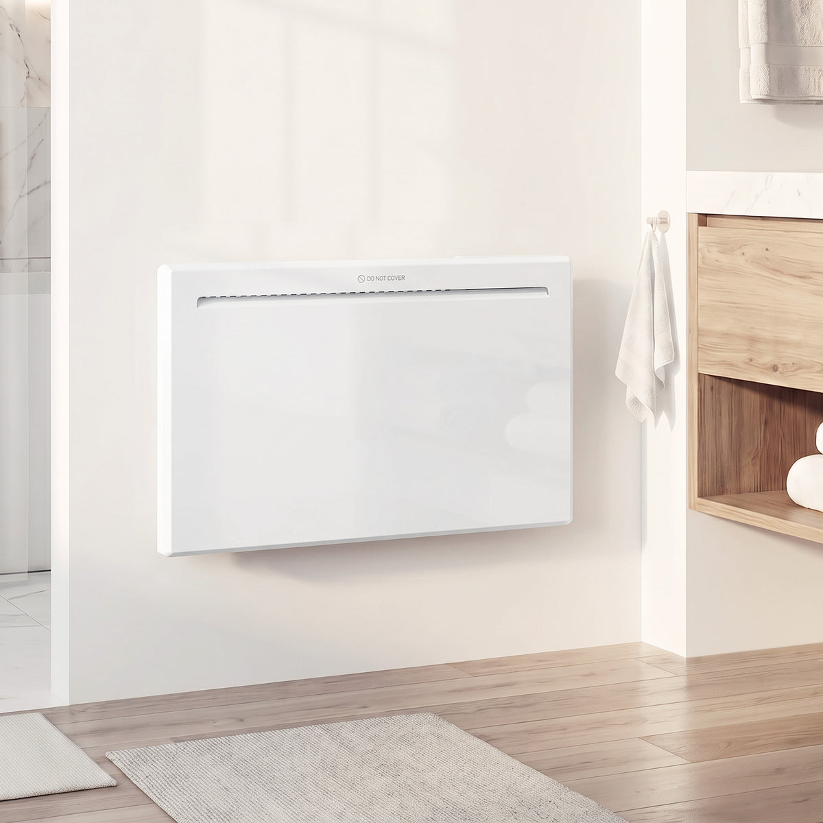 Smart Panel Heater Wall Mounted/Freestanding, Electric Heater with Weekly Timer, Open Window & Anti-Frost, 1500W, White