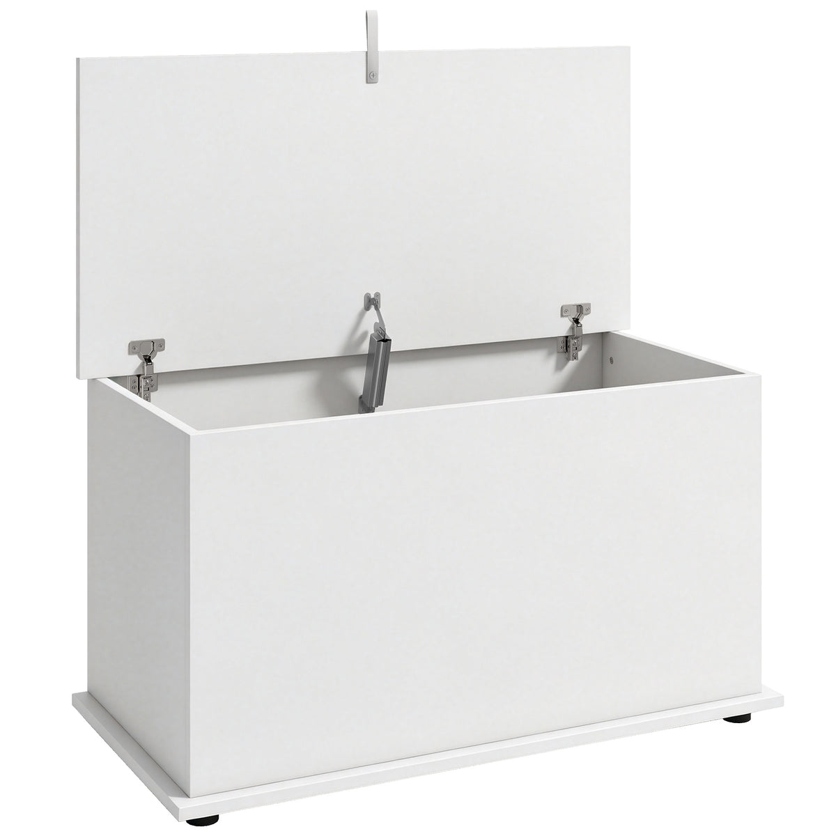 Storage Chest, 102L Blanket Box, Shoe Bench with Safety Hinged Lid, Bed End Bench for Bedroom, 80 x 40 x 45cm, White