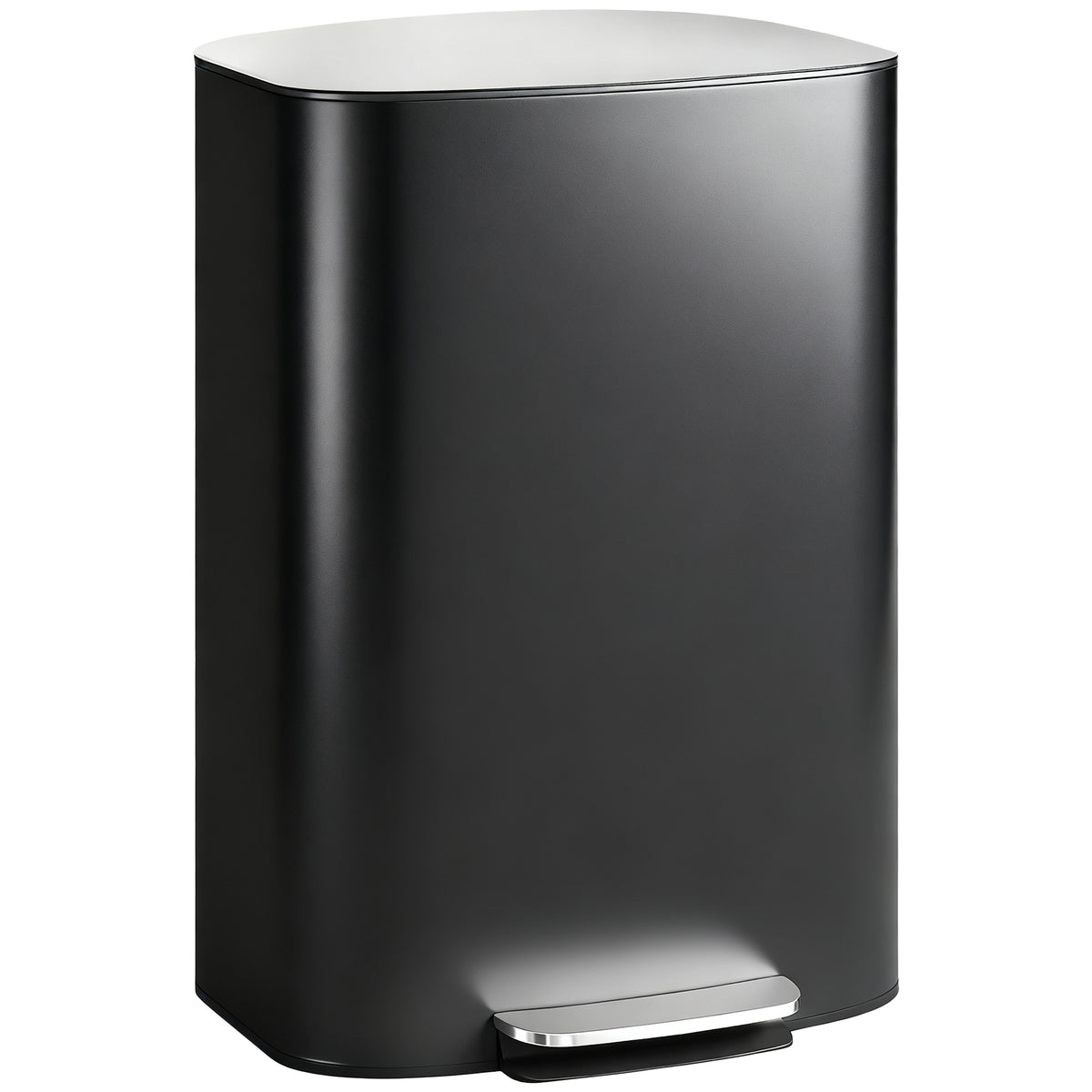 50L Kitchen Bin with Soft-Close Lid and Stay-Open Function, Stainless Steel Pedal Bin with Removable Inner Bucket, Carry Handle for Kitchen, Office, Home
