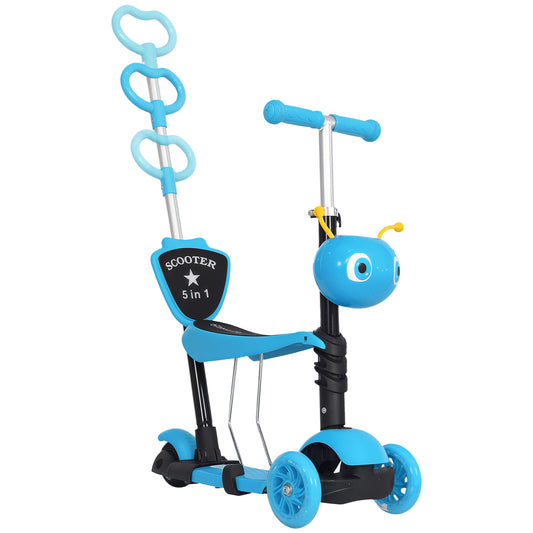 Adjustable Kids Toddler Scooter, with Removable Seat, Back Handle