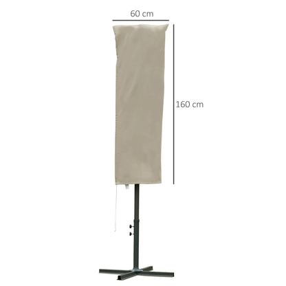 Outdoor Cantilever Umbrella Cover with Rod, Zipper, Khaki