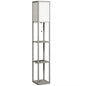 Floor Lamp with Shelves, 3 Layer Column Modern Standing Lamp for Living Room, Bedroom, Office, Grey