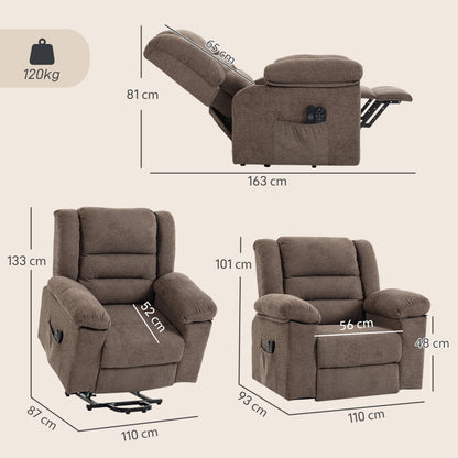 Oversized Riser Recliner Chair with Massage and Heat, Power Lift Recliner for Elderly with Wide Seat and Back