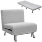 Single Sofa Bed, 1 Person Sleeper Foldable Lounge with Pillow, Light Grey