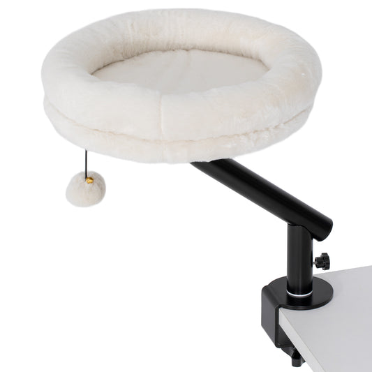 Cat Desk Bed, Cat Hammock 360° Rotatable Adjustable for Window, Table, Work