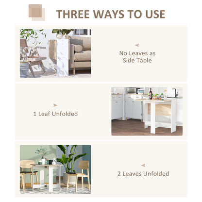 Folding Dining Table, Space-Saving Drop Leaf Kitchen Table for 4-6 People, Multi-functional Desk for Small Space, Flat & Studio, Modern Breakfast Table
