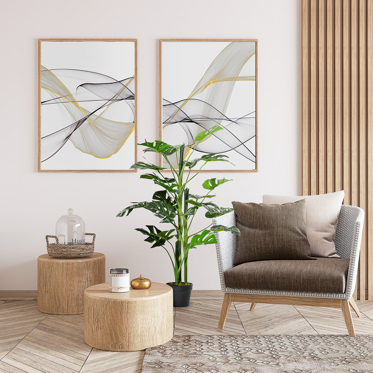 100cm/3.3FT Artificial Monstera Tree Decorative Cheese Plant 21 Leaves with Nursery Pot, Fake Tropical Palm Tree for Indoor Décor