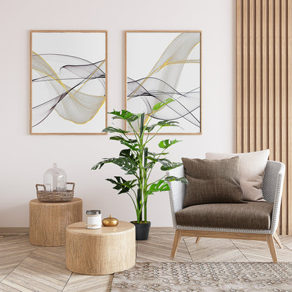 100cm/3.3FT Artificial Monstera Tree Decorative Cheese Plant 21 Leaves with Nursery Pot, Fake Tropical Palm Tree for Indoor Décor