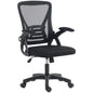 Office Chair, Mesh Desk Chair with Flip-up Armrests, Lumbar Support, Adjustable Height, Black