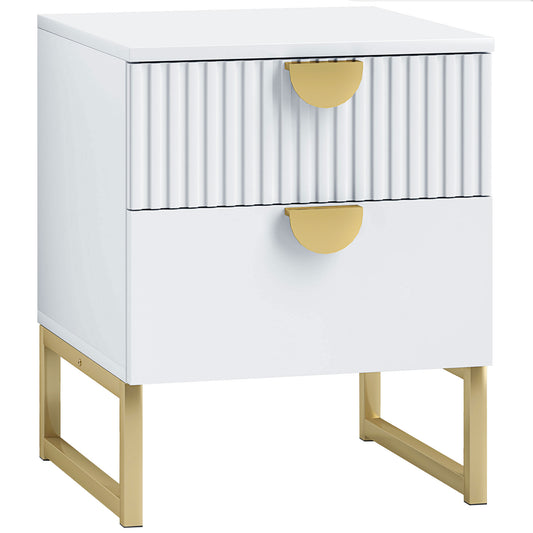 Two-Drawer Bedside Table - White