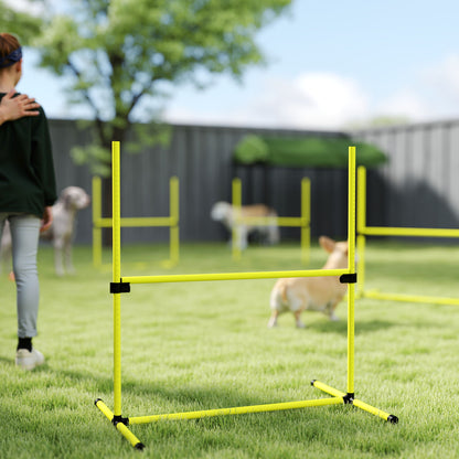 4 Pieces Dog Agility Training Equipment, Adjustable Height Jumps Hurdle with Carrying Bag for Outdoor